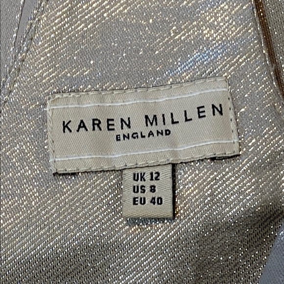 Karen Millen Silver Pleated Sheath Cocktail Dress - Picture 2 of 7